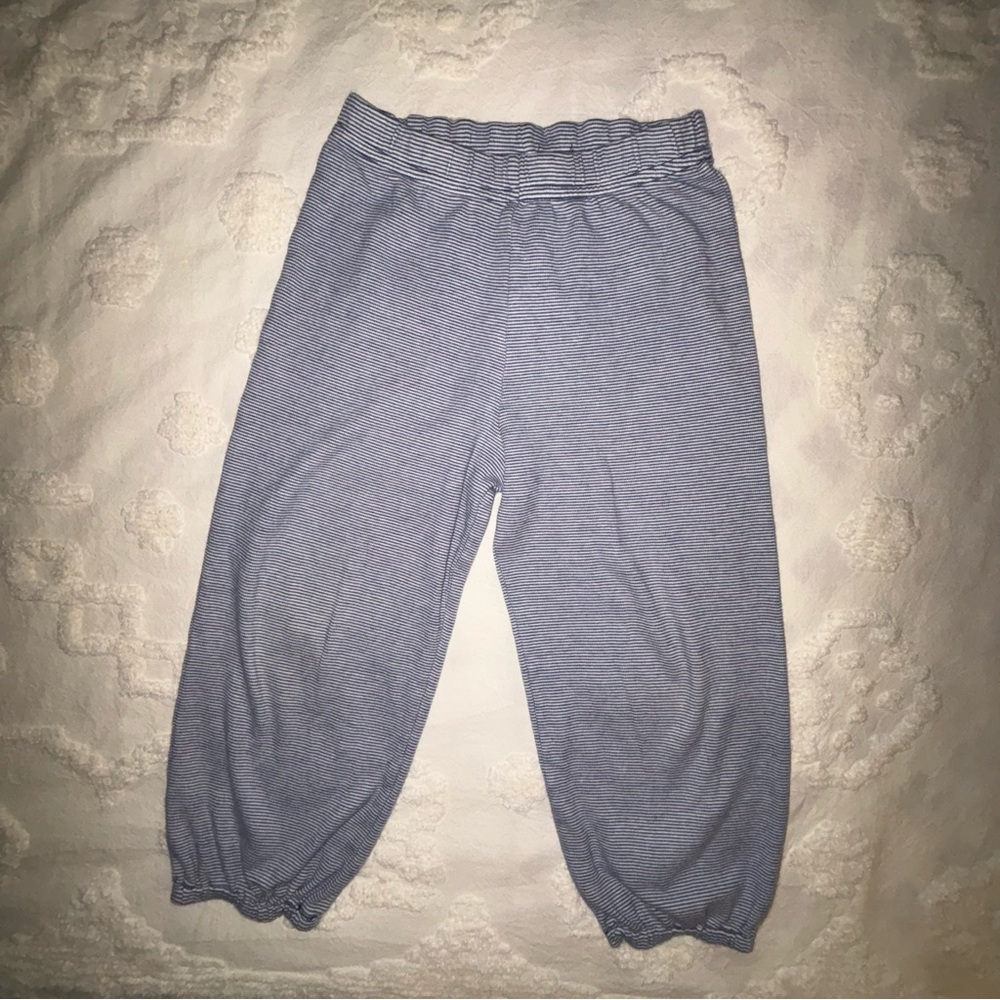 LIME GREEN boy 3 cotton bubble pants navy blue mini stripe